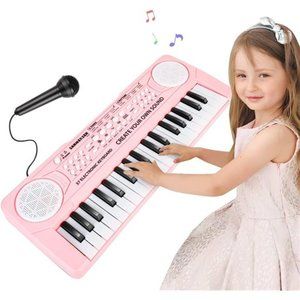 Keyboard Piano for Kids 37 Keys Music Piano with Microphone Portable Musical Toy